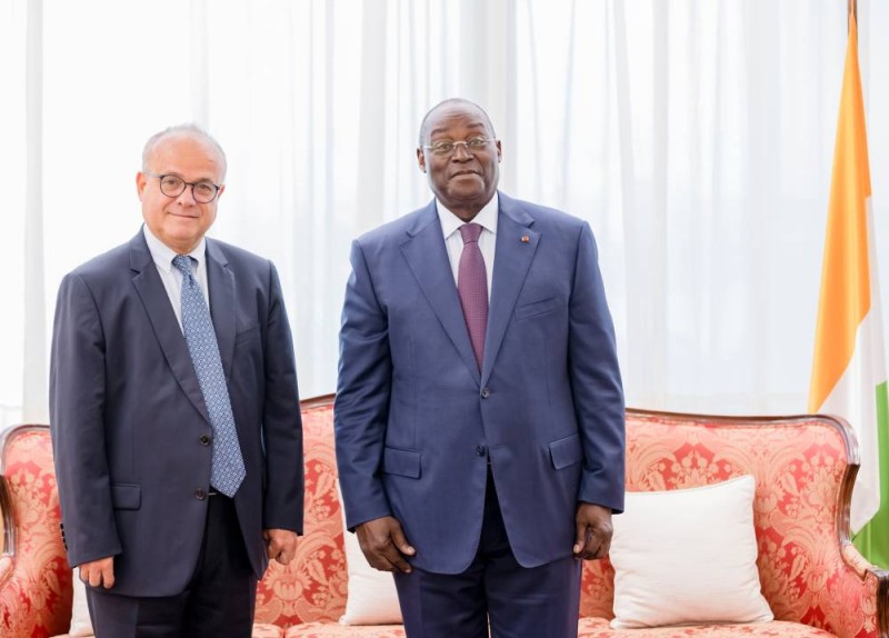 Le Vice-président de la République, Koné Tiémoko à accorder une audience à l'ambassadeur de France. (DR)