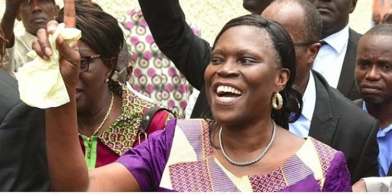 Simone Gbagbo heureuse pour Charles Blé Goudé. (DR)