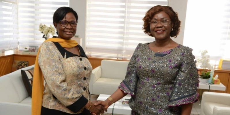Cécile Compaoré Zoungrana (à gauche), nouvelle Représentante résidente du Bureau de l’Unfpa. (DR)