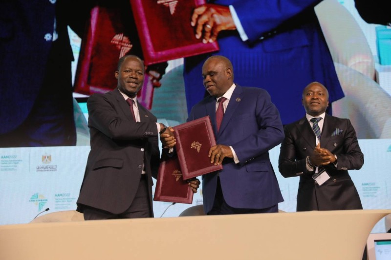Le Pr Benedict Oramah, Pca d'Afreximbank et M. Idrissa Nassa, Pdg Coris Groupe