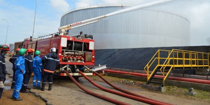 Une mise en scène qui démontre la force sécuritaire incendie de la Sir. (Photo : Dr)