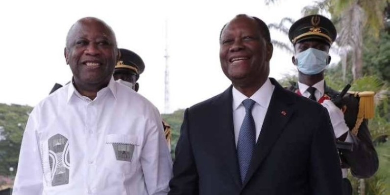 Alassane Ouattara et Laurent Gbagbo le 27 juillet 2021. (Ph: Dr)