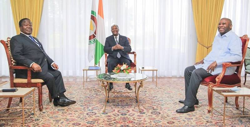 La rencontre des trois principaux acteurs de la scène politique en Côte d'Ivoire. (Ph: Dr)
