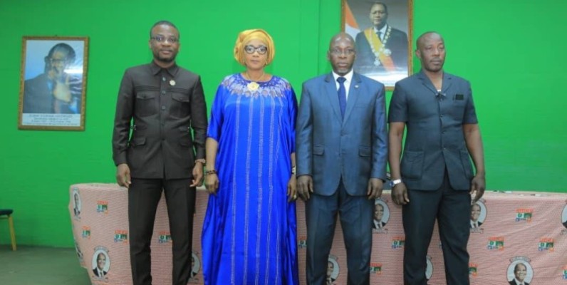 Les 4 délégués départementaux du RHDP de Koumassi élus lors de l'élection du 23 juillet 2022. (Ph: Dr)