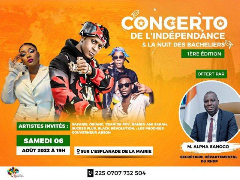 Tiassalé a désormais son concerto de l’indépendance dont la première édition a lieu, le samedi 6 août 2022