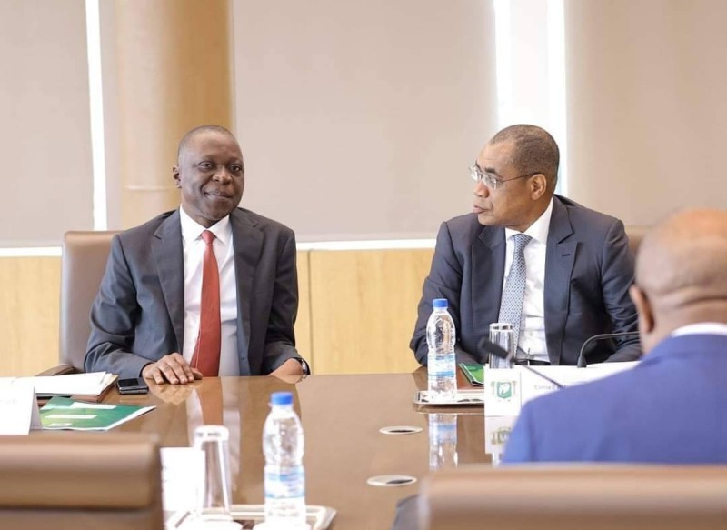Les ministres des Transports Amadou Koné et celui de l'Economie et des Finances, Adama Coulibaly