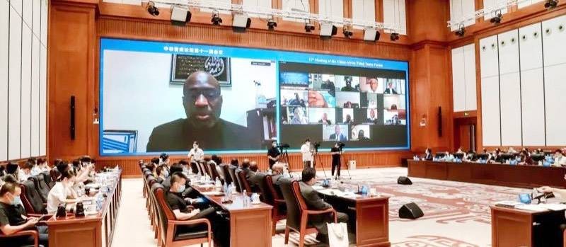 Moussa Mara intervenant en ligne. (Ph: Forum Chine-Afrique)