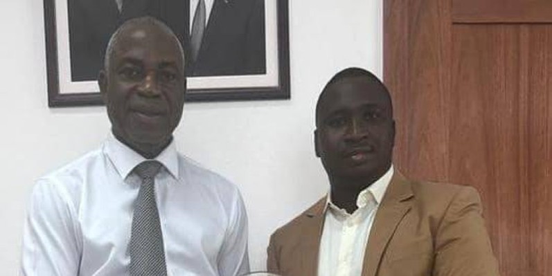 N'Da Kouamé en compagnie de son parrain. (Ph: Dr)