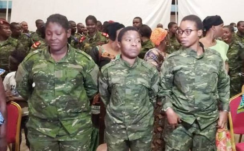 Les trois femmes militaires ivoiriennes libérées. (Ph: Poro Dagnogo)