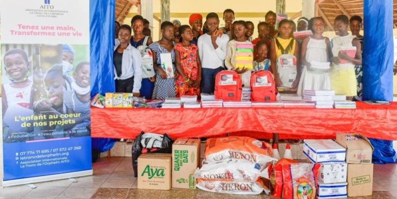 Les pensionnaires de l’orphelinat de Mondoukou heureuses de ce dons (photos Bavane)