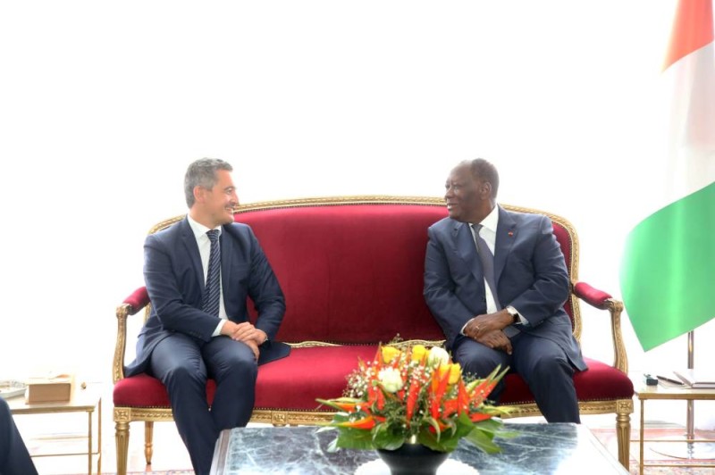 Gérald Darmanin a exprimé́ sa joie d’être reçu par le Chef de l’Etat ivoirien. (DR)