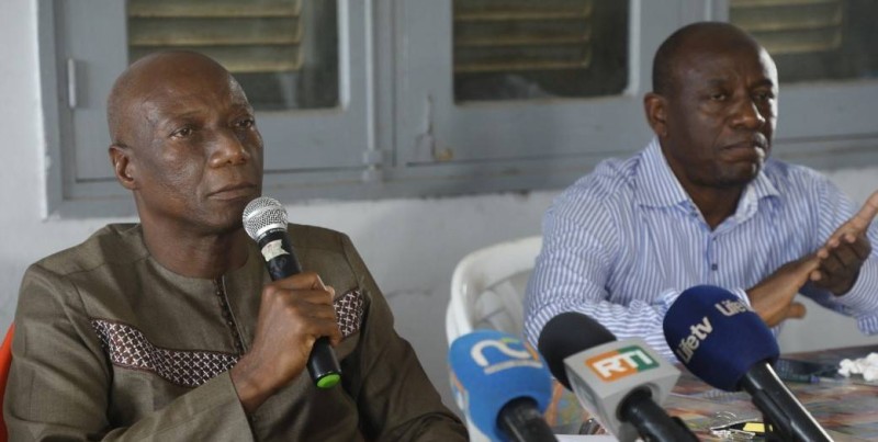 MM. Diaby Ibrahim (HCPETR- CI) et Lucien Tiessé-(DGTTC) représentant le Ministre des Transports