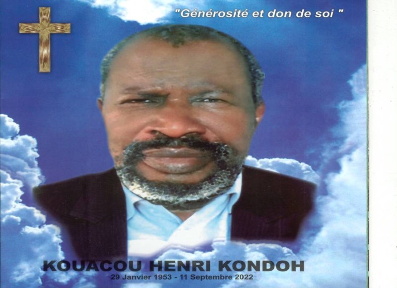 Kouacou Henri KONDOH, Intendant des Lycées et Collèges à la retraite 