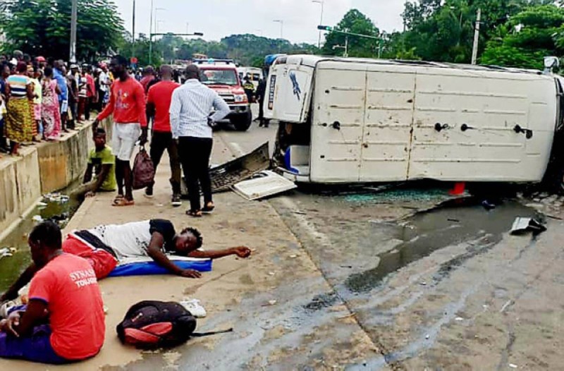Une vue des dégâts après l'accident. (Ph: GSPM)