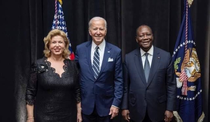 Le couple Ouattara et Joe Biden à la Maison Blanche