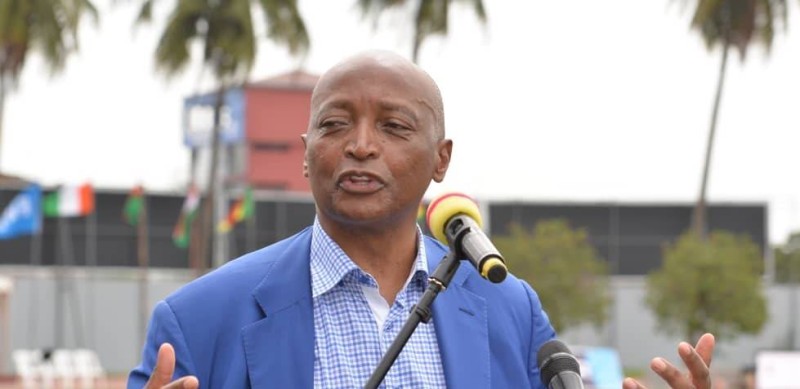 Dr Patrice Motsepe, président de la Caf, au stade Champroux, à Abidjan-Marcory