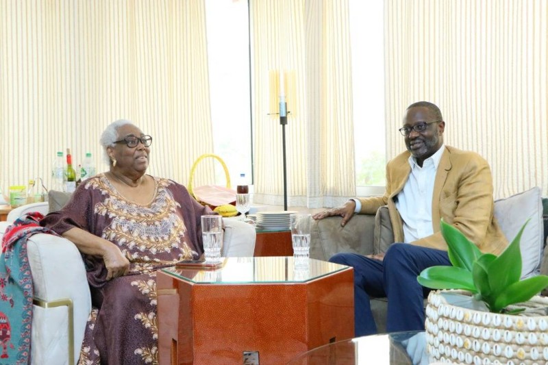 Mme Thérèse Houphouët-Boigny et Tidjane Thiam