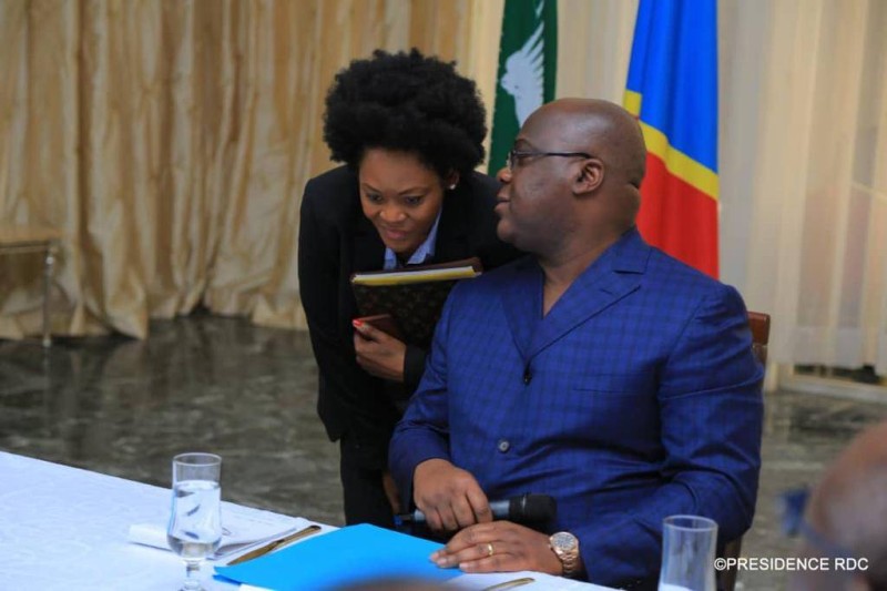 Le Président de la République démocratique du Congo, SEM Félix-Antoine Tshisekedi Tshilombo Lydie OMANGA DIHANDJU (LOD) ET