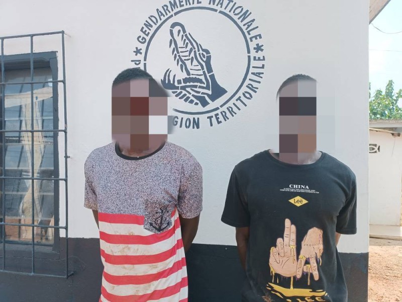 Deux des braqueurs neutralisés par la gendarmerie. (Ph: Gendarmerie nationale)