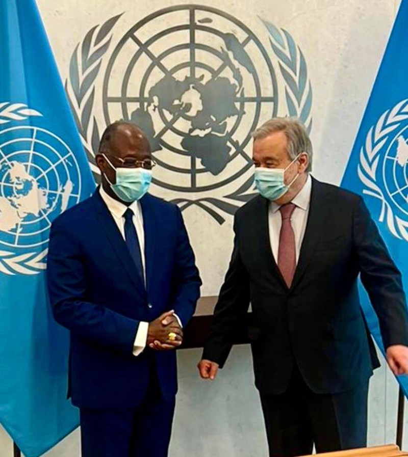 Le ministre Kacou Adom et le Secretaire général de l'Onu. (Dr)
