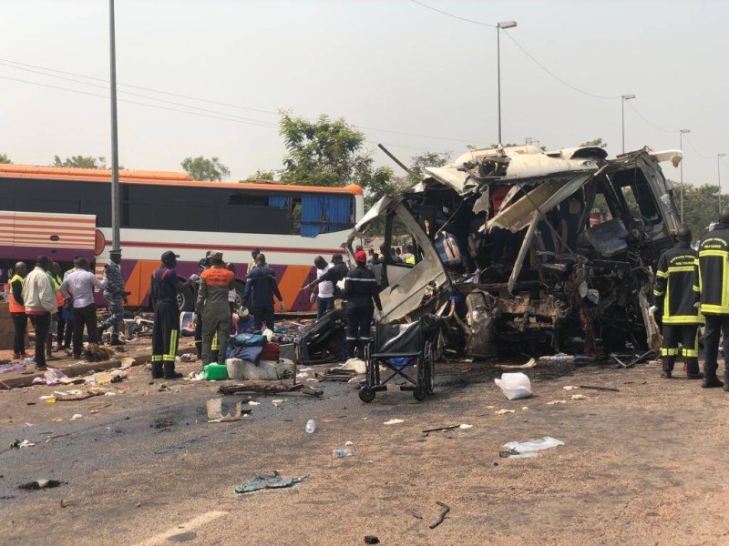 Un grave accident qui s'était produit à l'entrée de Yamoussoukro, récemment, a fait 14 morts. (Ph: Gspm)