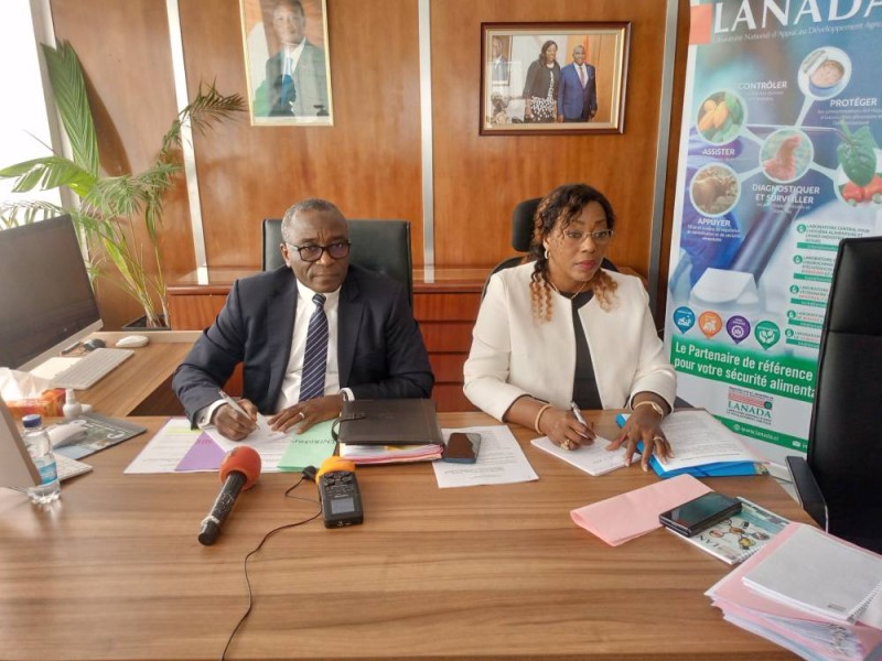 Dr Diomandé Ali et Mme Amatcha Lepry Charlotte, respectivement président du conseil de gestion et directrice générale de Lanada.