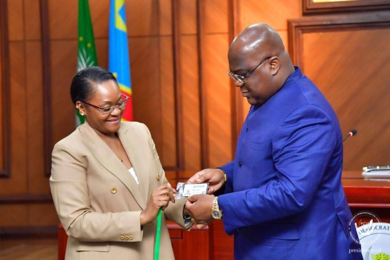 Le président Félix Tshisekedi Tshilombo et Mme Lydie Omanga Dihandju