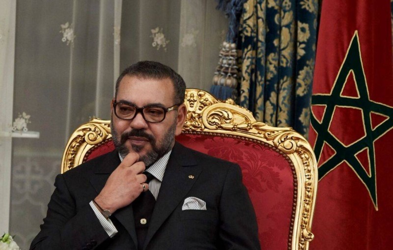 RABAT, MOROCCO - FEBRUARY 13: King Mohammed VI of Morocco attends the signing of bilateral agreements at the Agdal Royal Palace on February 13, 2019 in Rabat, Morocco. The Spanish Royals are on a two day visit to Morocco. (Photo by Carlos R. Alvarez/WireImage)
