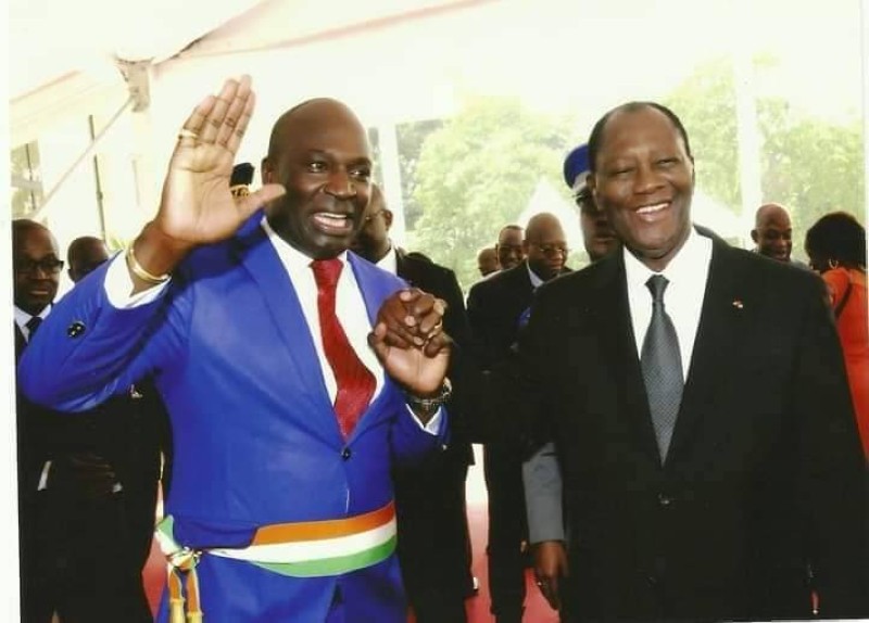 Evariste Méambly et le Président Ouattara