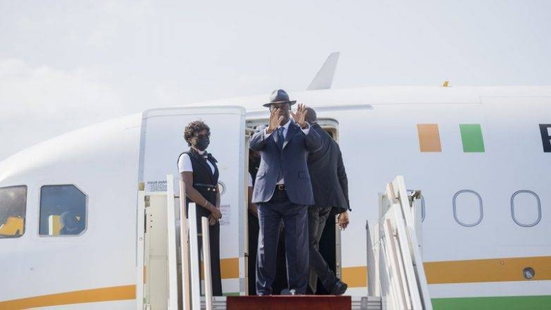 Le Président Alassane Ouattara en visite au Gabon. (Ph: Dr)