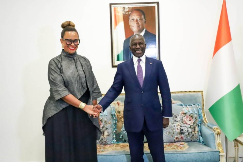Adama Bictogo et l'ambassadeur des États-Unis pour un partenariat plus fort. (Ph: Dr)