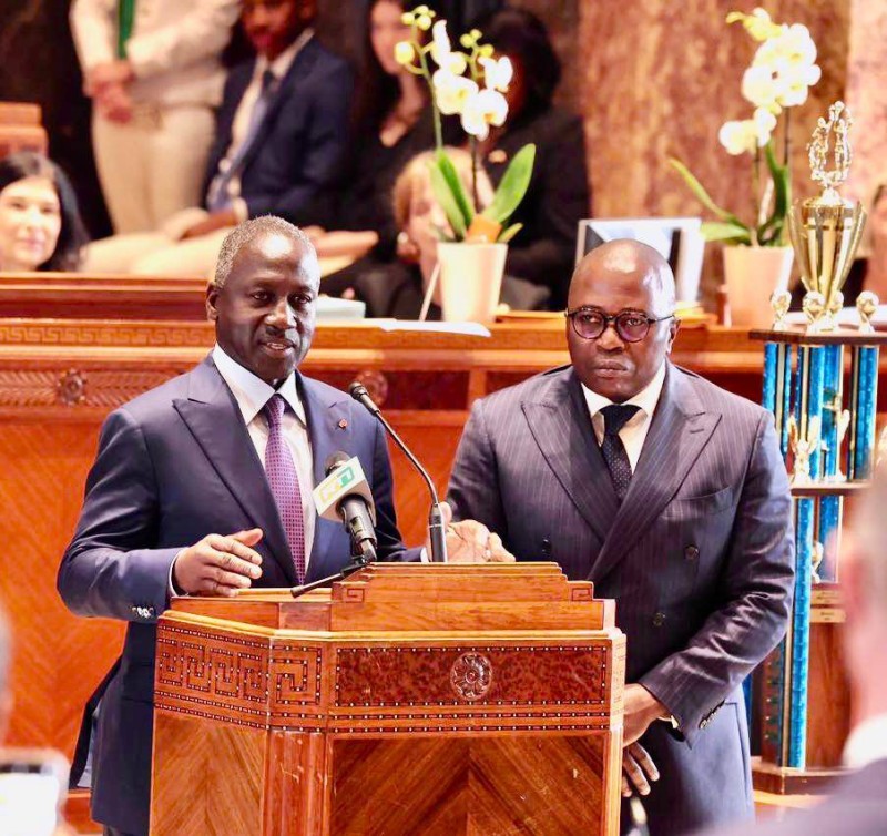 Adama Bictogo, président de l’Assemblée nationale de Côte d’Ivoire et SEM Ibrahima Touré, l’Ambassadeur de la Côte d’Ivoire auprès des États-Unis.