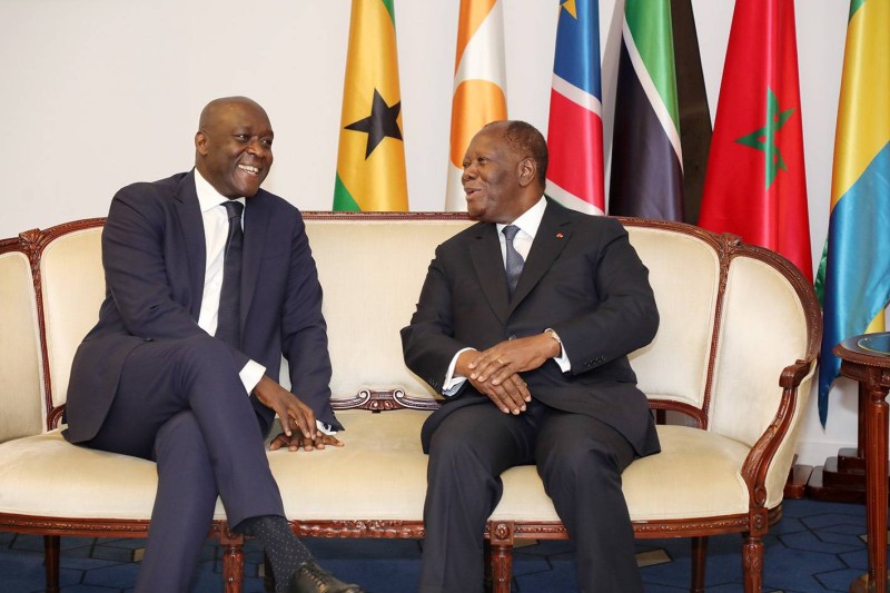 Le directeur général de la Sfi, Mokhtar Diop (à gauche), a été reçu par le Président en marge des travaux de l'Africa Ceo Forum. (Ph: Dr)