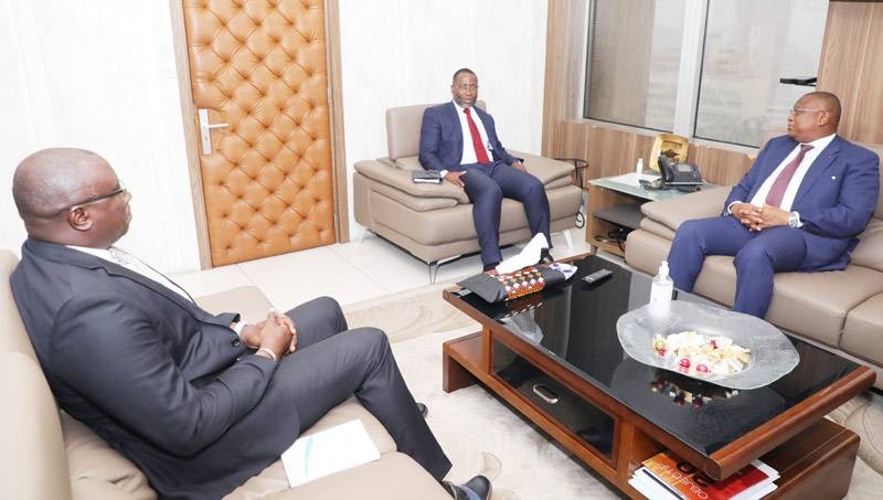 Le Dg et le Dga de Fraternité Matin ont été reçus par le ministre de la Communication et de l'Economie. (Ph: Honoré Bosson)