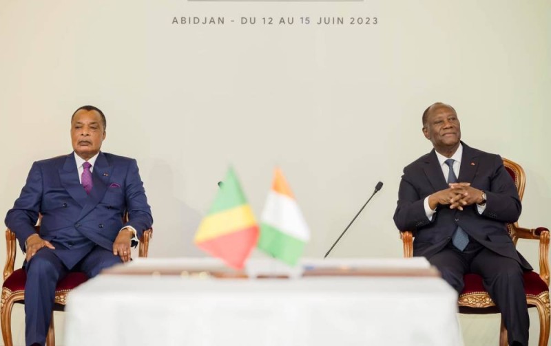Les Présidents Sassou et Ouattara