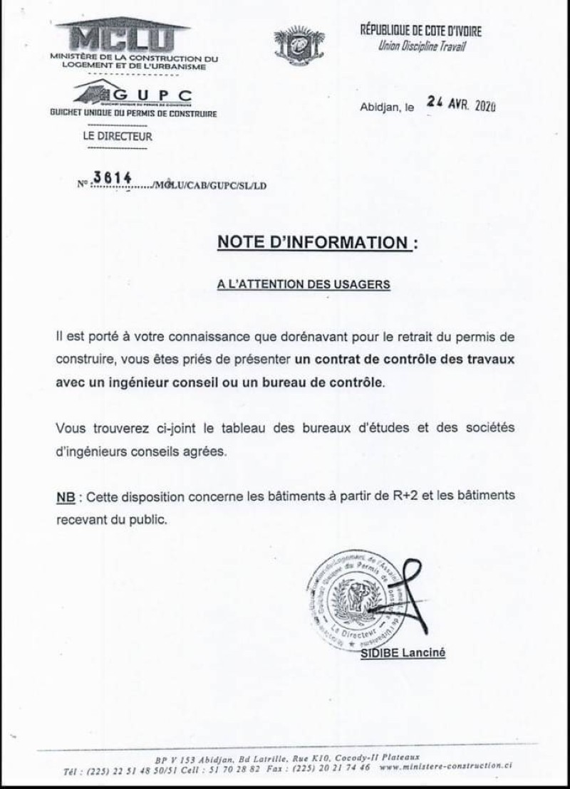 Le permis de construire est un document très important pour bâtir tout édifice. (Ph: Dr)