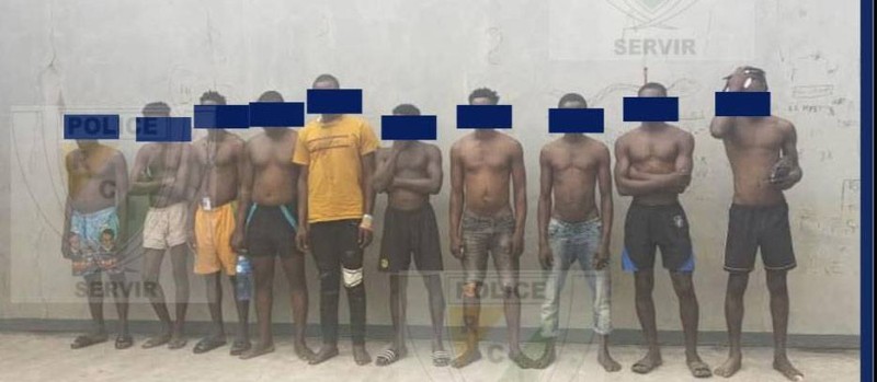 Quelques uns des présumés auteurs des troubles à Abobo, aux mains de la police. (Dgpn)