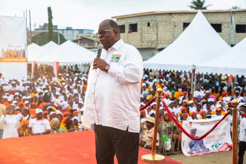 Le candidat du Rhdp à Marcory, Laurent Tchagba, a dévoilé sa vision pour cette cité. (Ph: Dr)