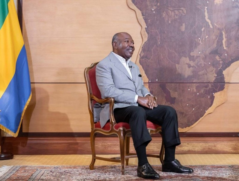 Ali Bongo depuis la résidence surveillée. (Dr)