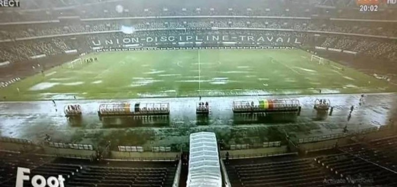 L'état du stade olympique d'Ebimpé après la pluie. (Ph: Dr)