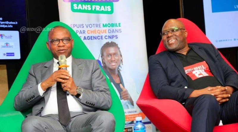 Le ministe Adama  Kamara et le Dg de L'Intelligent Alafé Wakili
