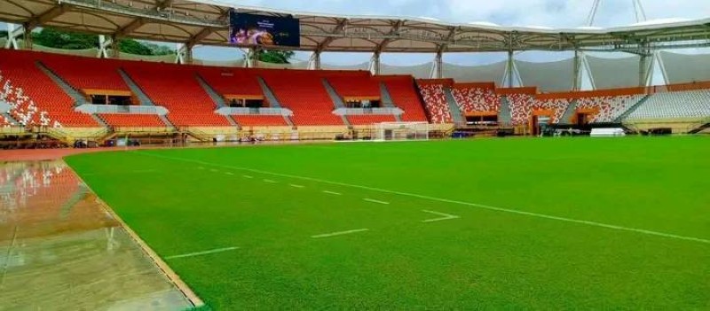 La pelouse hybride du stade Félix Houphouët-Boigny a fière allure. (Dr)