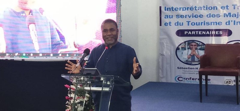 Sébastien Guéhi, promoteur des Jiti-CI, lors de son discours inaugural.