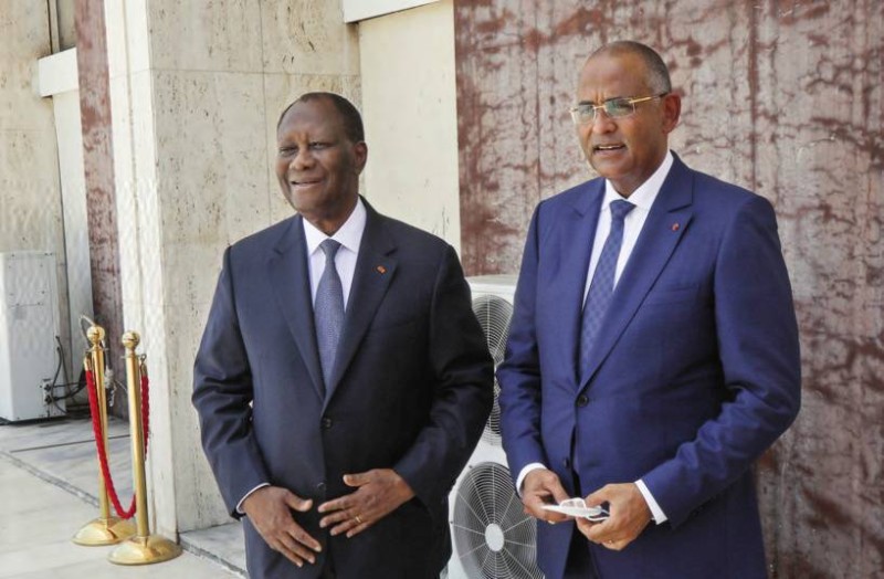 Alassane Ouattara et Patrick Achi. (Ph: Dr)