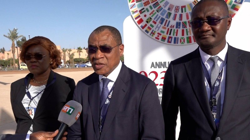 La délégation ivoirienne conduite, par le ministre Adama Coulibaly (au Centre), a présenté les attentes de la Côte d’Ivoire au Fmi. (Photo Dr). 
