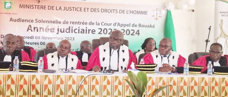 La Cour d'appel de Bouaké a effectué son audience solennelle de rentrée judiciaire 2023-2024. (Ph: Dr)