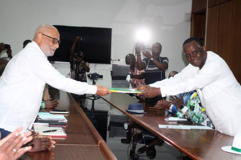 Noël Akossi Bendjo, le premier cadre du Pdci a déposé ses dossiers de candidature. (Ph: Véronique Dadié)