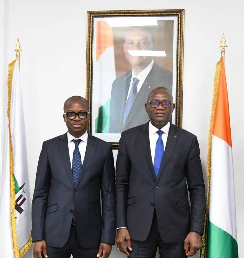 Le ministre Adjé Silas Metch a reçu le nouveau président de la Fédération ivoirienne de basket-ball. (Ph: Dr)