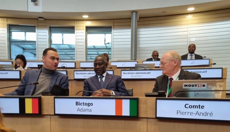 Le président Adama Bictogo au Parlement européen. (Ph: Dr)