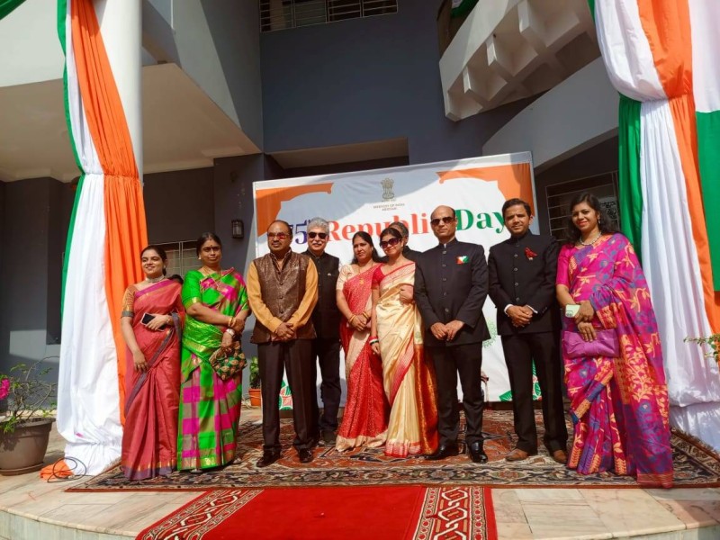 Cette célébration a été aussi marquée par l’allocution du diplomate indien. Qui a lu le discours de sa présidente, Sroupadi Murmu. (DR)